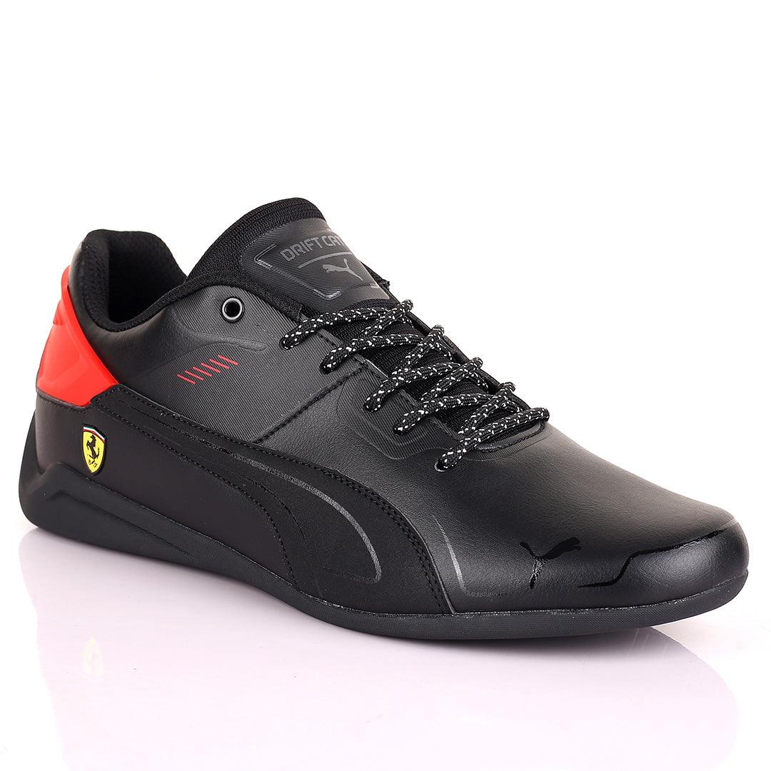 PM Side Ferrari Logo Drift Cat Delta Sneakers-Black Red - Obeezi.com