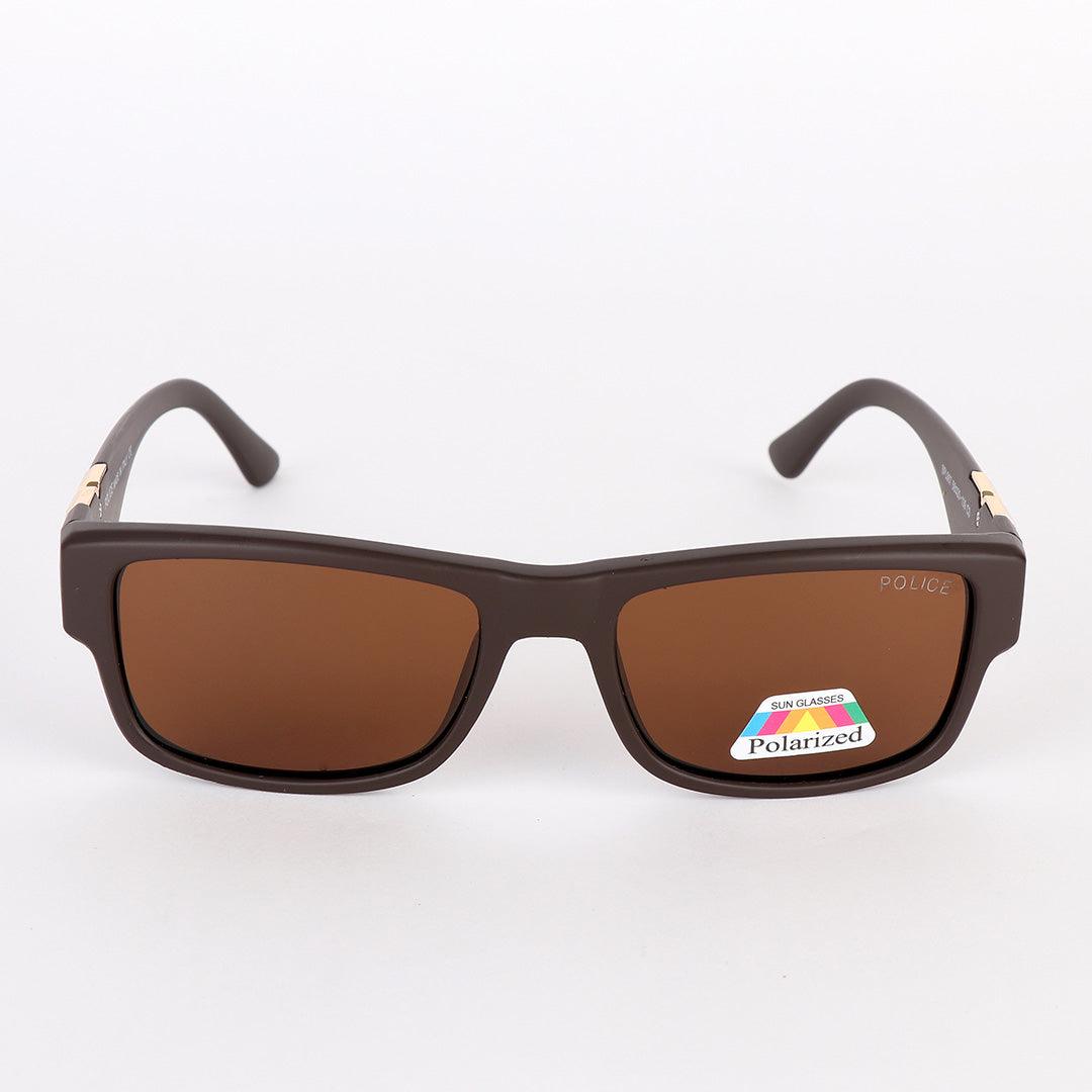 Police Polarized Gold Metal Brown Sunglasses - Obeezi.com