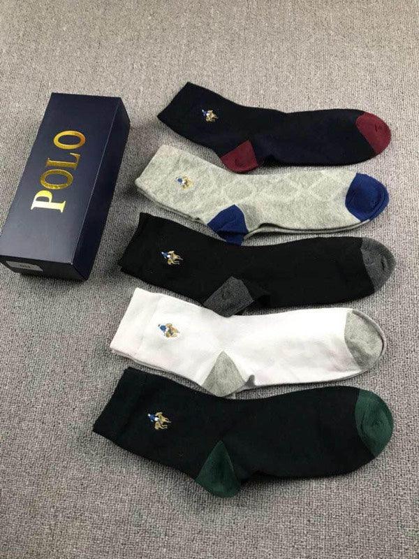 POLO Unisex cotton socks high quality Black White Ash Navyblue Socks - Obeezi.com