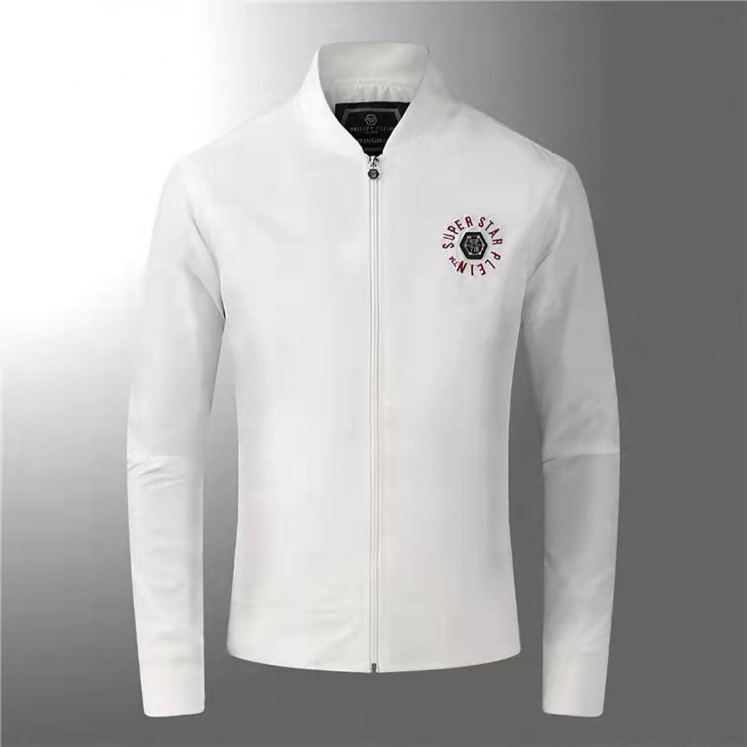 PP Classic Logo Designed Men's Jacket - White - Obeezi.com