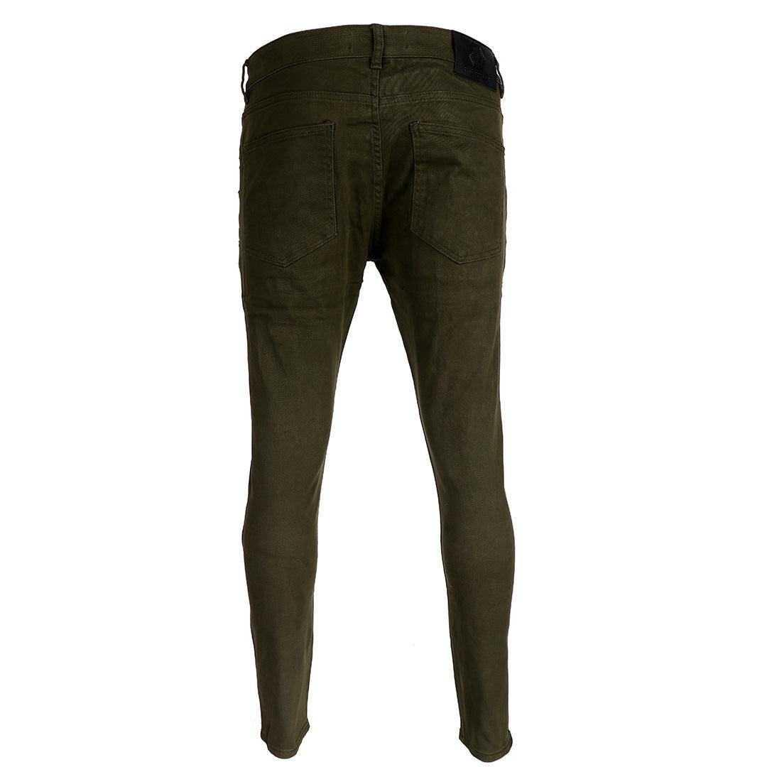 PP Men's Straight Cut Star Stoned Distressed Jeans- Green - Obeezi.com