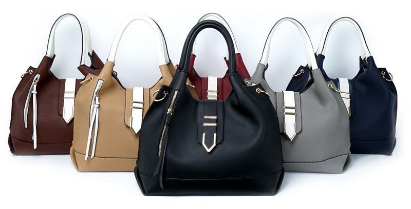 Prado Authentic Premium Leather Bag Set of 3 - Wine - Obeezi.com
