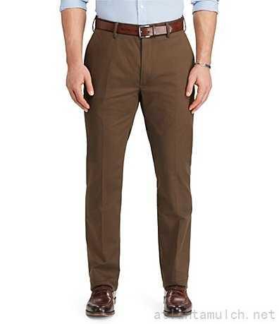 PRL Big & Tall Classic Fit Flat Chino Pants Chocolate Brown - Obeezi.com