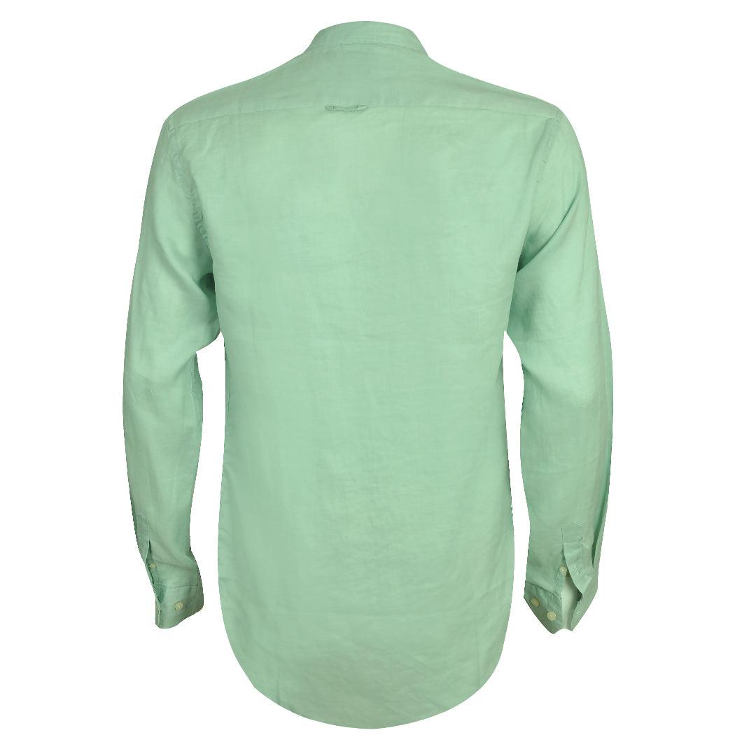 PRL Bishop Collar Button Down Men's Long Sleeve Shirt - Green - Obeezi.com