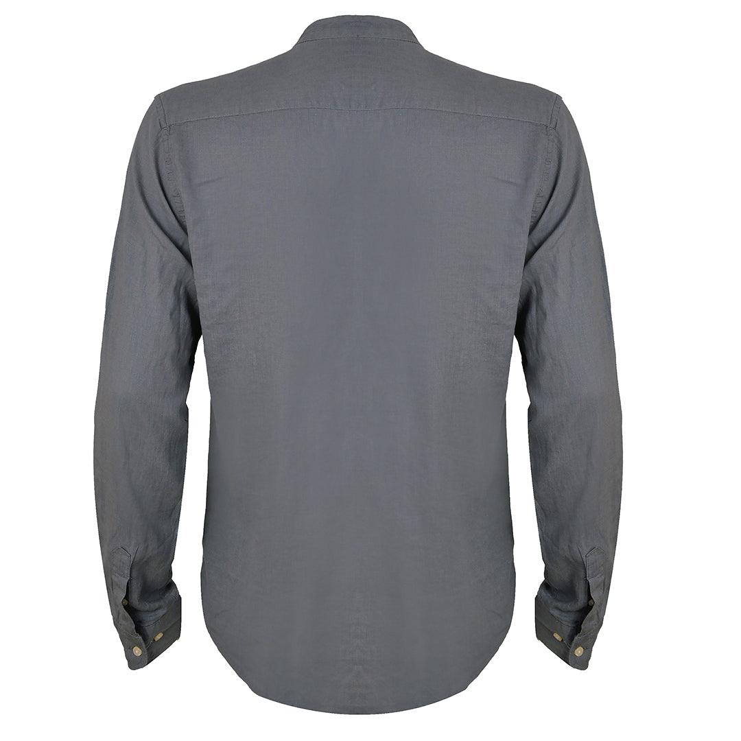 PRL Bishop Collar Button Down Men's Long Sleeve Shirt - Grey - Obeezi.com