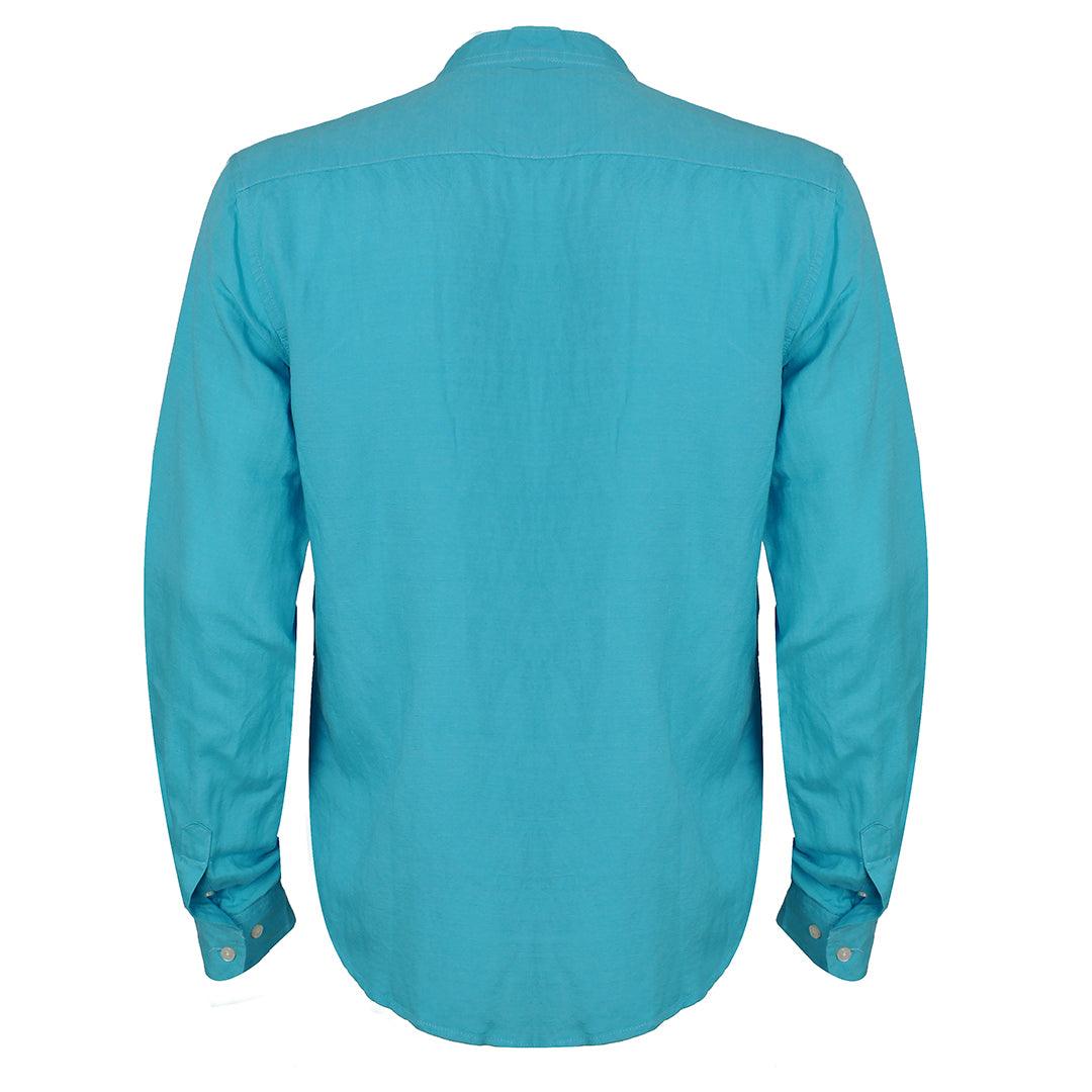 PRL Bishop Collar Button Down Men's Long Sleeve Shirt - Sky Blue - Obeezi.com