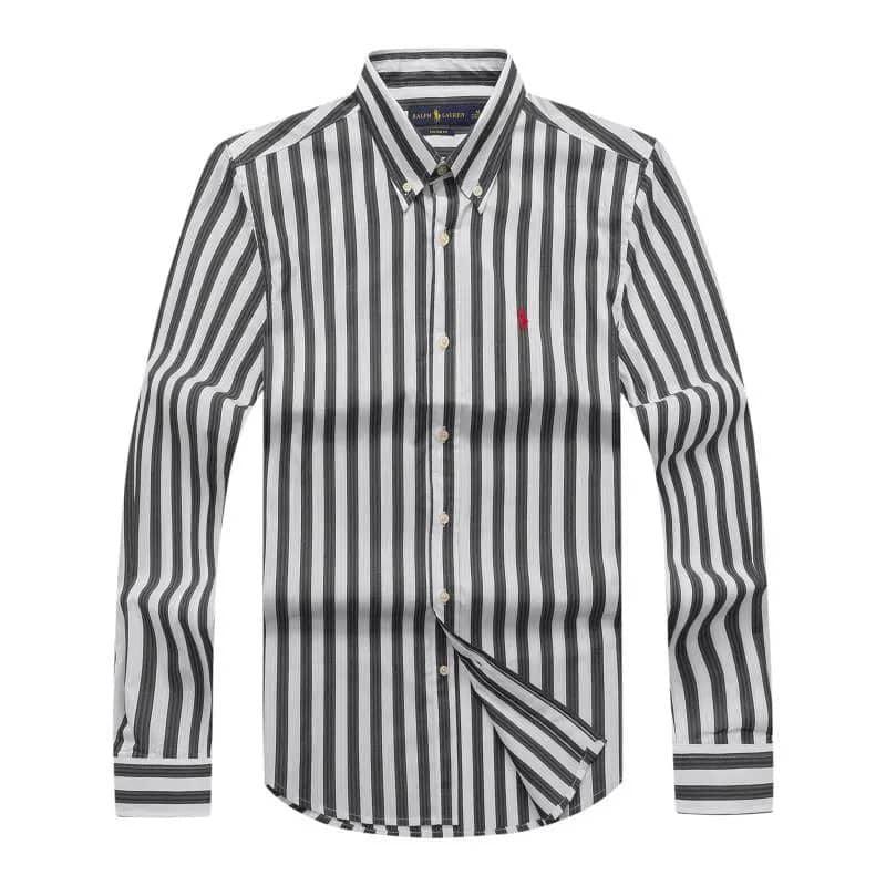 PRL Black And White Stripped Designed Long Sleeve Shirt - Obeezi.com