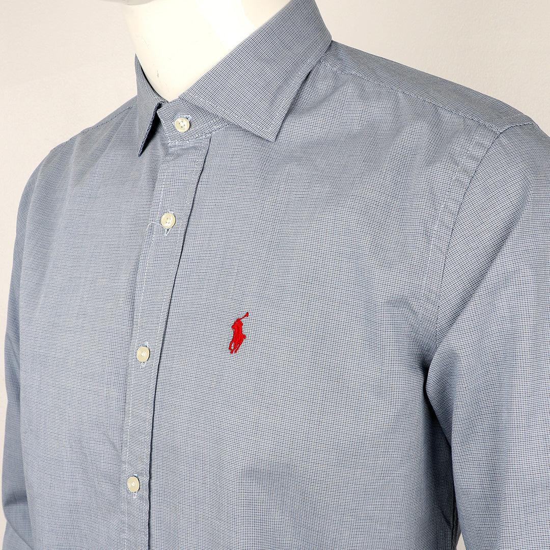 PRL Blue Custom Longsleeve Shirt with Small Pony - Obeezi.com