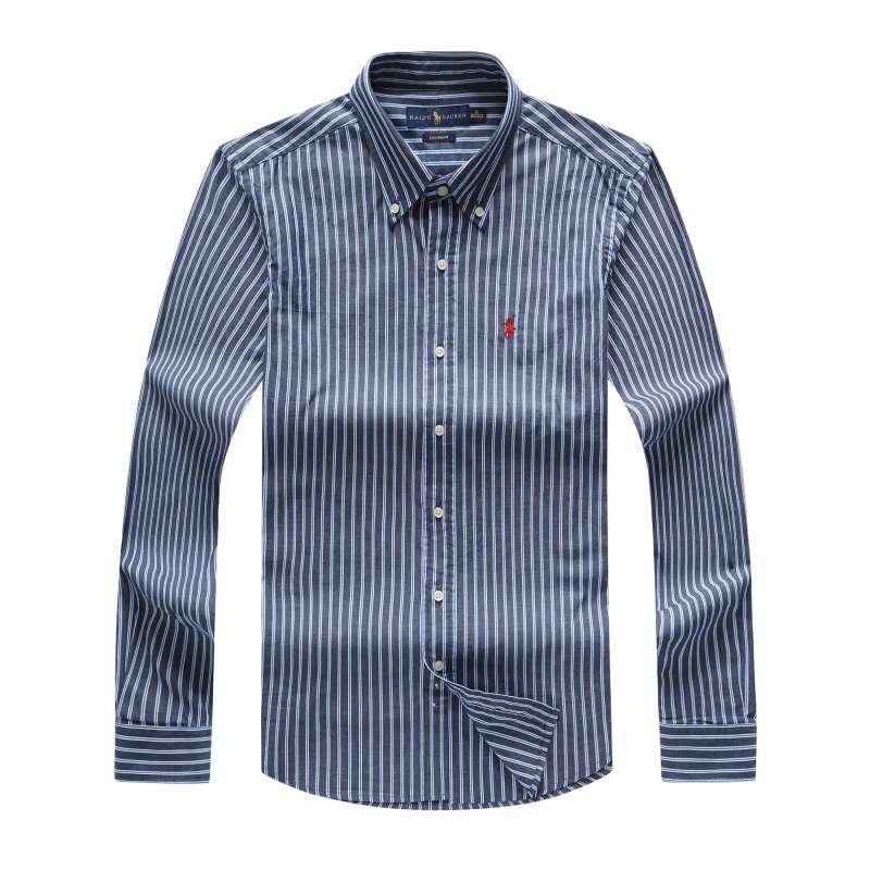 PRL Checkered Grey Blue Custom Long sleeve Shirt - Obeezi.com