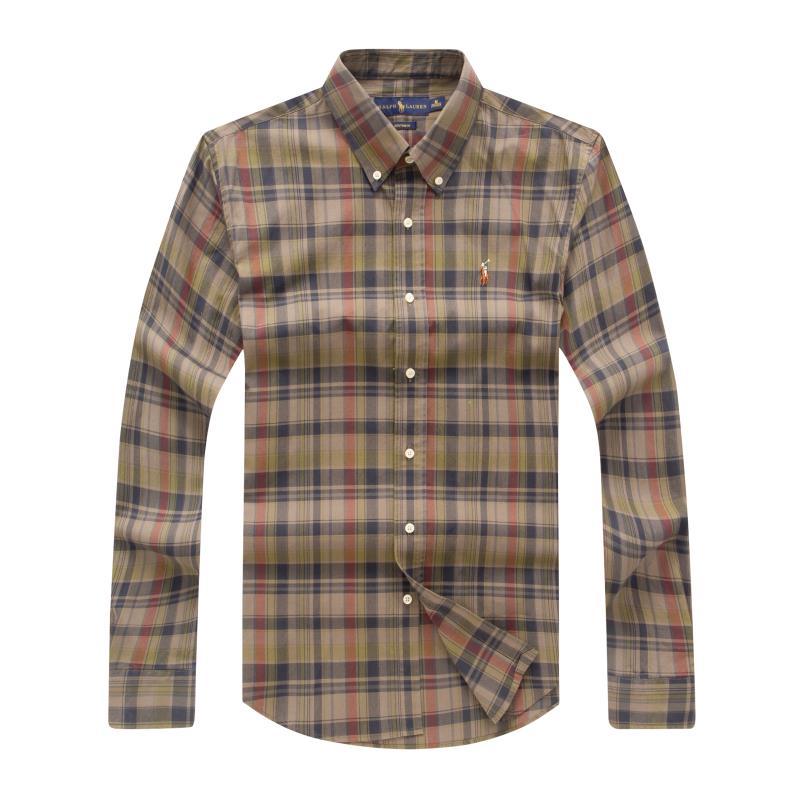 PRL Classic Fit Striped Oxford Button Down Shirt-Brown - Obeezi.com
