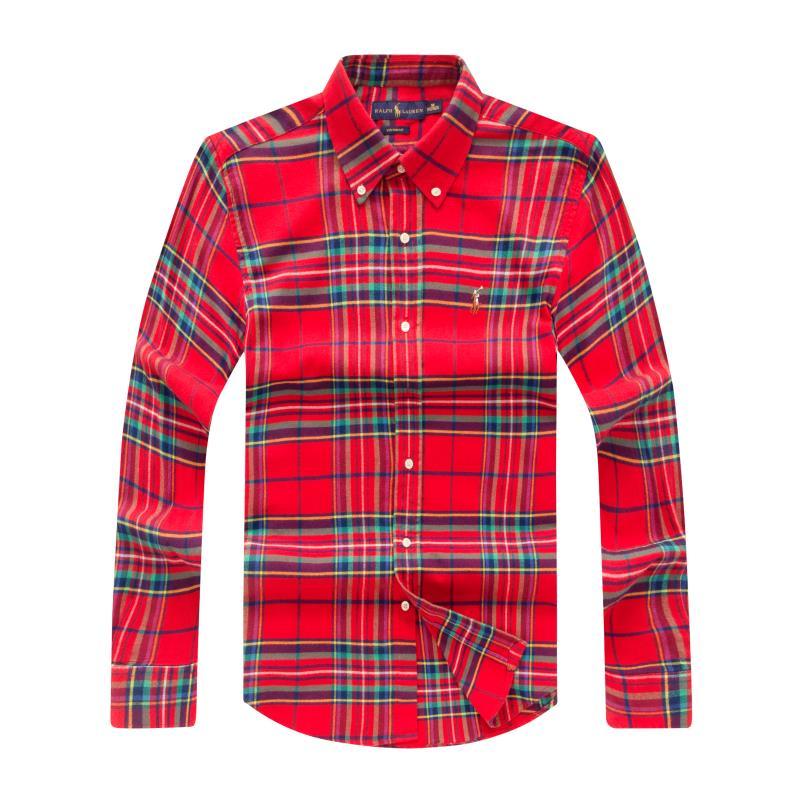 PRL Classic Fit Striped Oxford Shirt-Red - Obeezi.com
