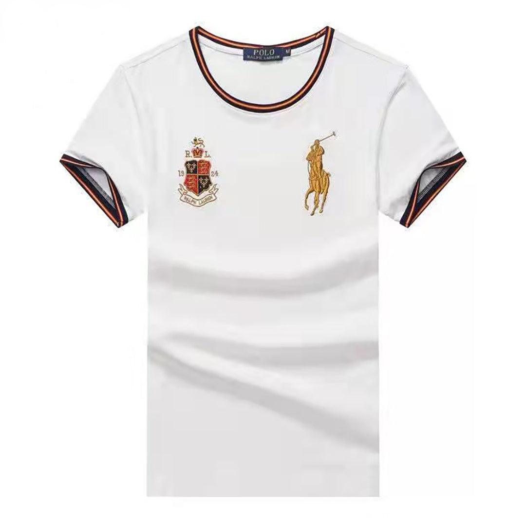 PRL Custom Fit Horseman Logo Designed Cotton T-shirt - White - Obeezi.com