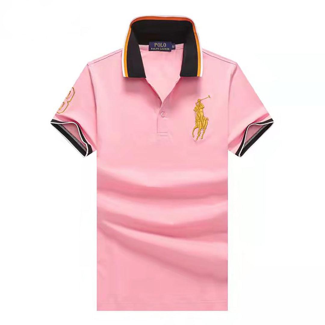 PRL Custom Fit Horseman Logo Designed Polo Shirt - Pink - Obeezi.com