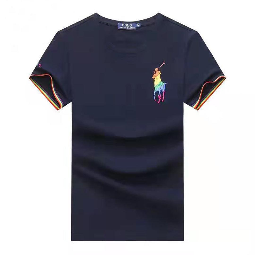 PRL Custom Fit Logo Designed Cotton T-shirt - Navyblue - Obeezi.com