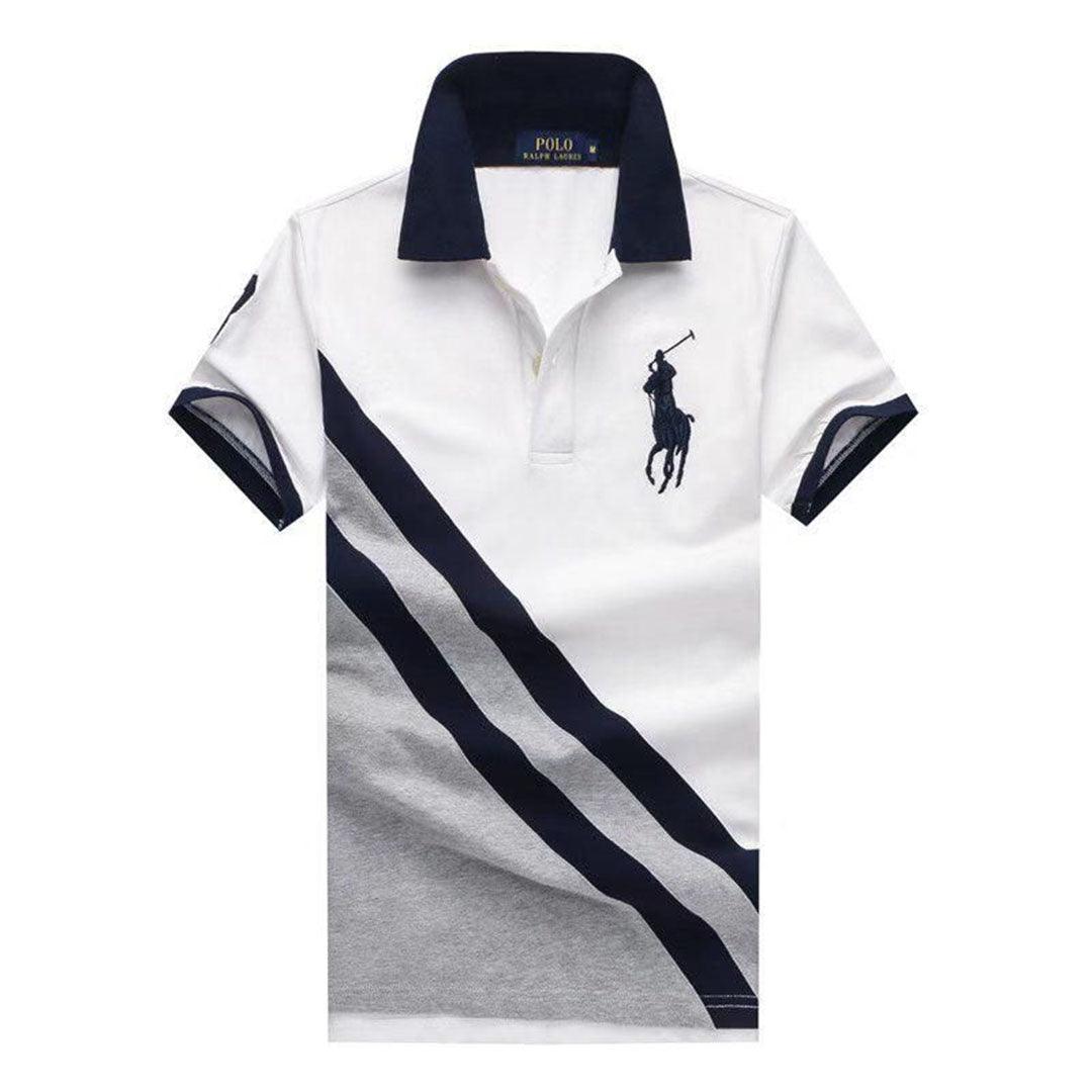 PRL Custom Fitted Big Pony Diagonal Patterned Polo Shirt - Obeezi.com
