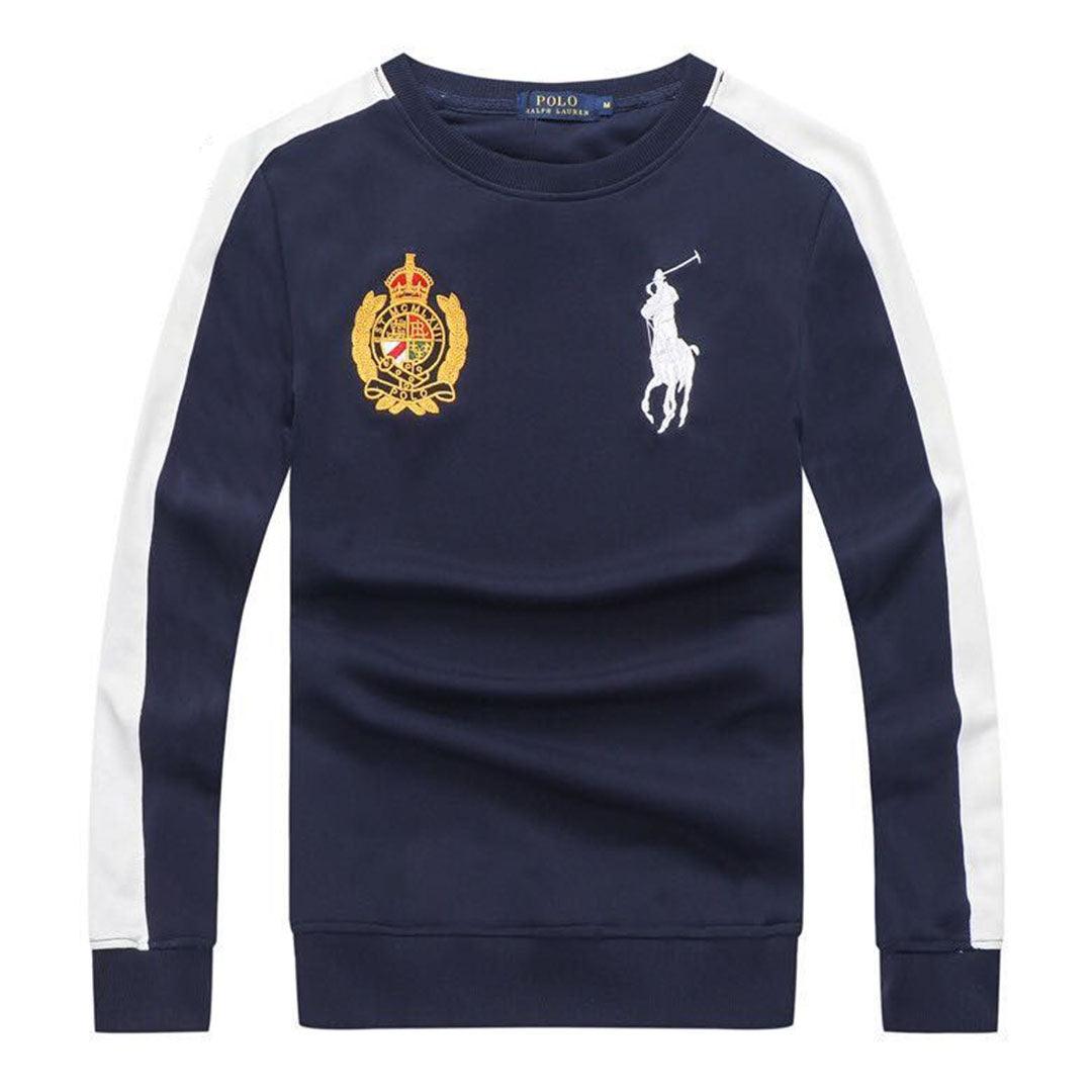 PRL Long Sleeves Embroidered Logo Sweat Shirt- NavyBlue - Obeezi.com