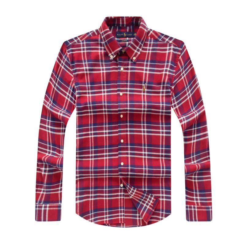 PRL Long Sleeves Striped Oxford Shirt-Red - Obeezi.com
