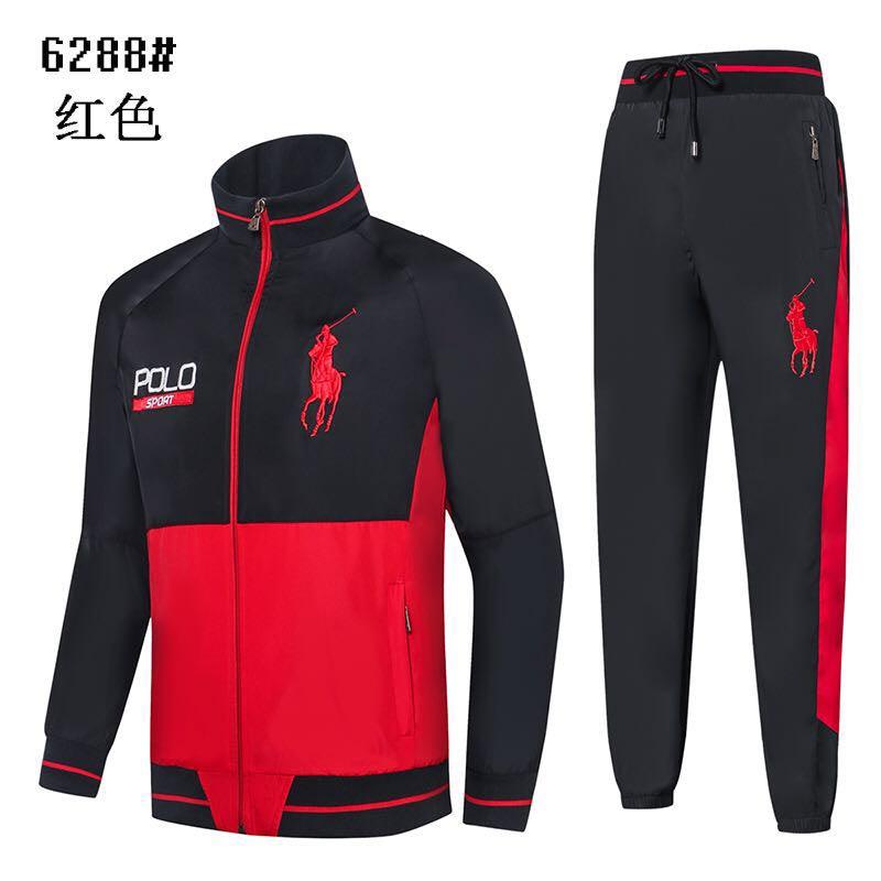PRL Men's Sport Tracksuit With Pony Black and Red - Obeezi.com