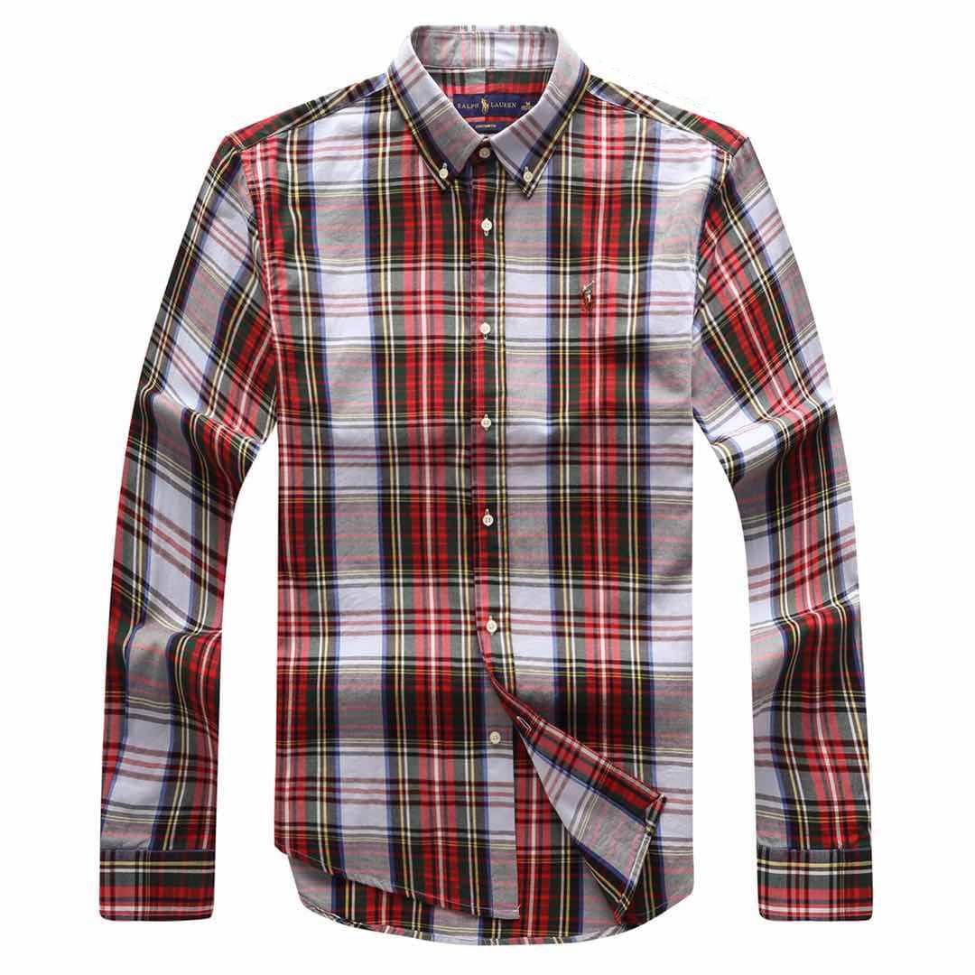 PRL Men's Stripped Designed Cotton Logo Embroidered Multi-Coloured Button Down Long Sleeve Shirt - Obeezi.com