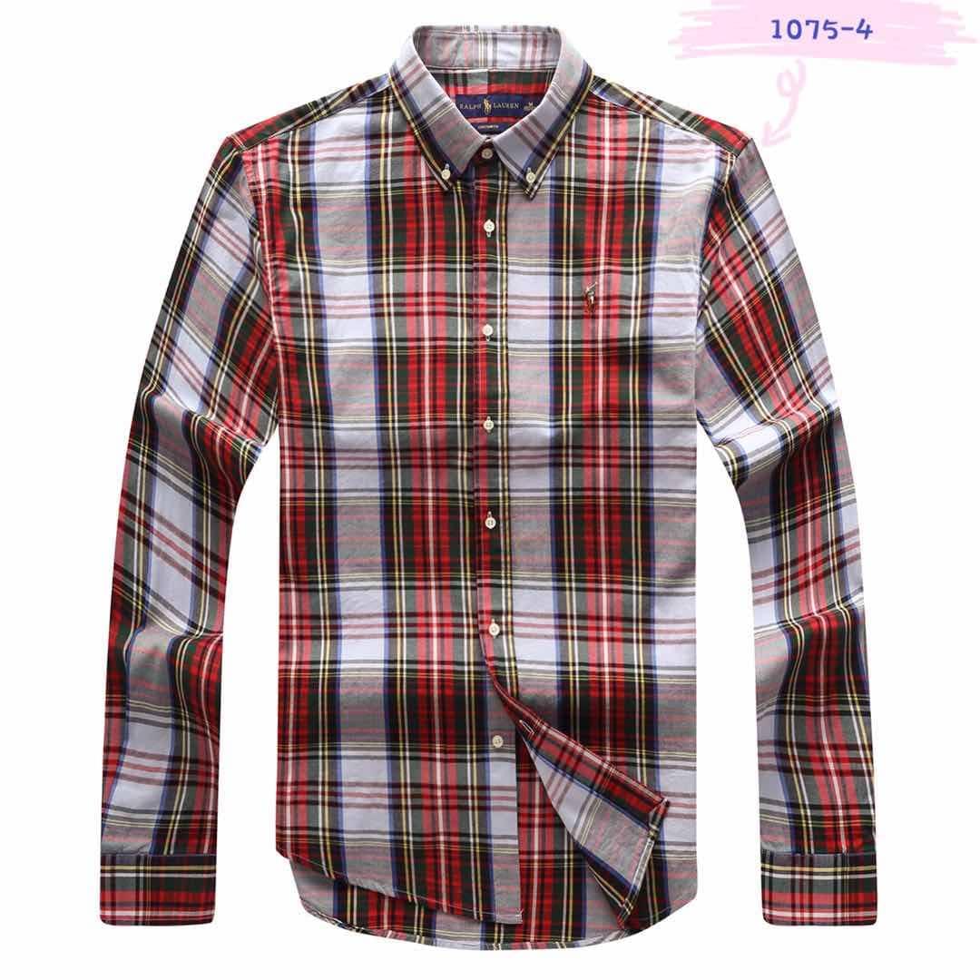 PRL Men's Stripped Designed Cotton Logo Embroidered Multi-Coloured Button Down Long Sleeve Shirt - Obeezi.com
