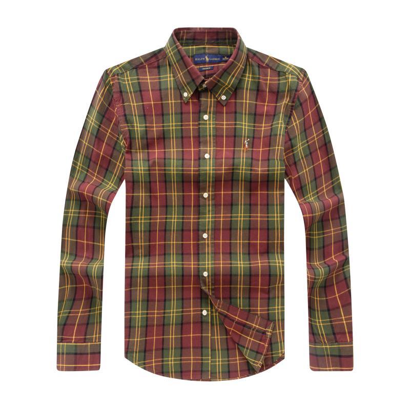 PRL Original Long sleeve Custom Made Designers Shirts For Men-Red - Obeezi.com