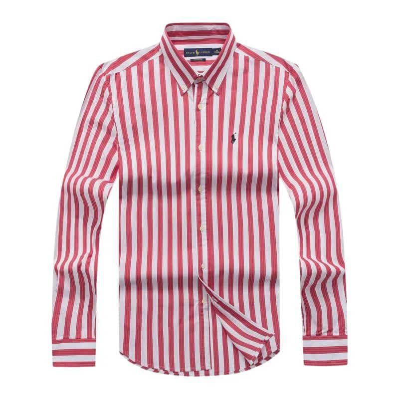 PRL Red And White Stripped Designed Long Sleeve Shirt - Obeezi.com