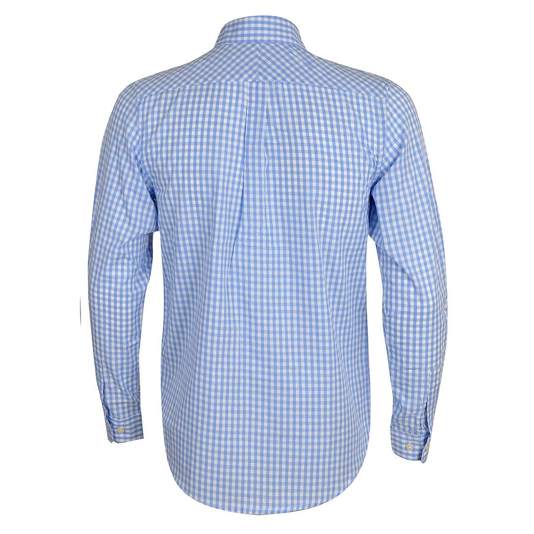 PRL Smart Light Weight Checkboard Button Down Long Sleeve Shirt- Sky Blue - Obeezi.com