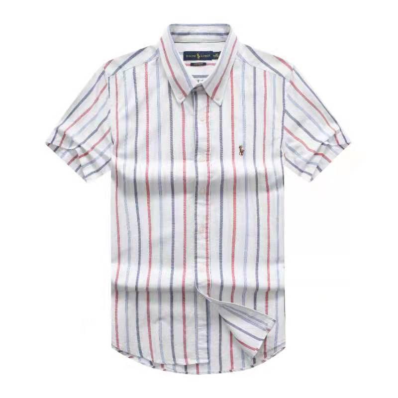 PRL White Stripped Designed Short Sleeve Shirt - Obeezi.com
