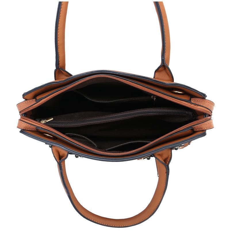 PU Fashion 3 Pieces in 1 Set Women Handbag Brown - Obeezi.com