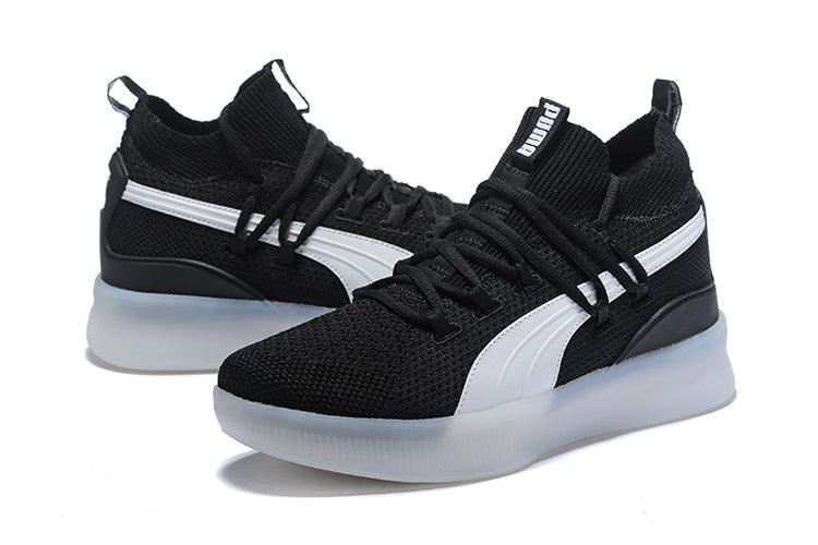 PUMA Clyde Court-Disrupt Black White Sneakers - Obeezi.com
