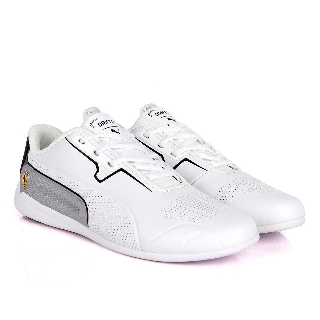 Puma Motor Sport Drift Cat White Leather Sneakers - Obeezi.com