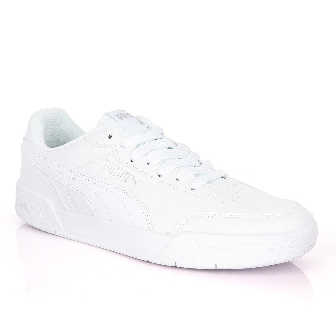 Puma Soft Foam Optimal Comfort All White Leather Sneakers - Obeezi.com