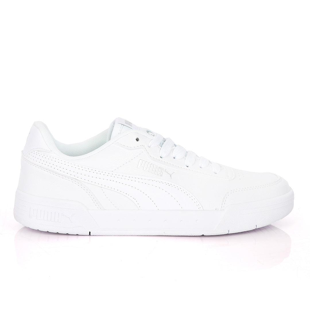 Puma Soft Foam Optimal Comfort All White Leather Sneakers - Obeezi.com