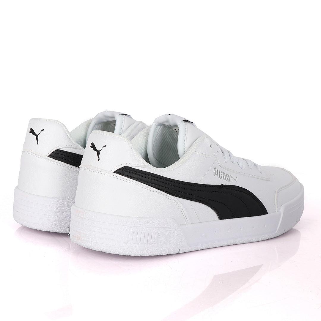 Puma Soft Foam Optimal Comfort White And Black Leather Sneakers - Obeezi.com