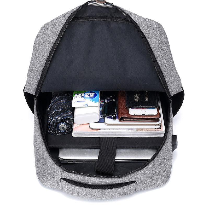 Quality Multipurpose BackPack With Breathable Back And USB Charging Port- Black/Ash - Obeezi.com