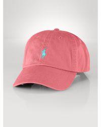 R L Embroidery Small Pony Classic Baseball Cap Light Pink - Obeezi.com