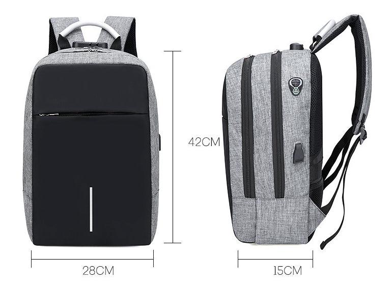 Raids Anti-Theft Backpack With Usb Charging Ports Code Lock Blue Bags - Obeezi.com