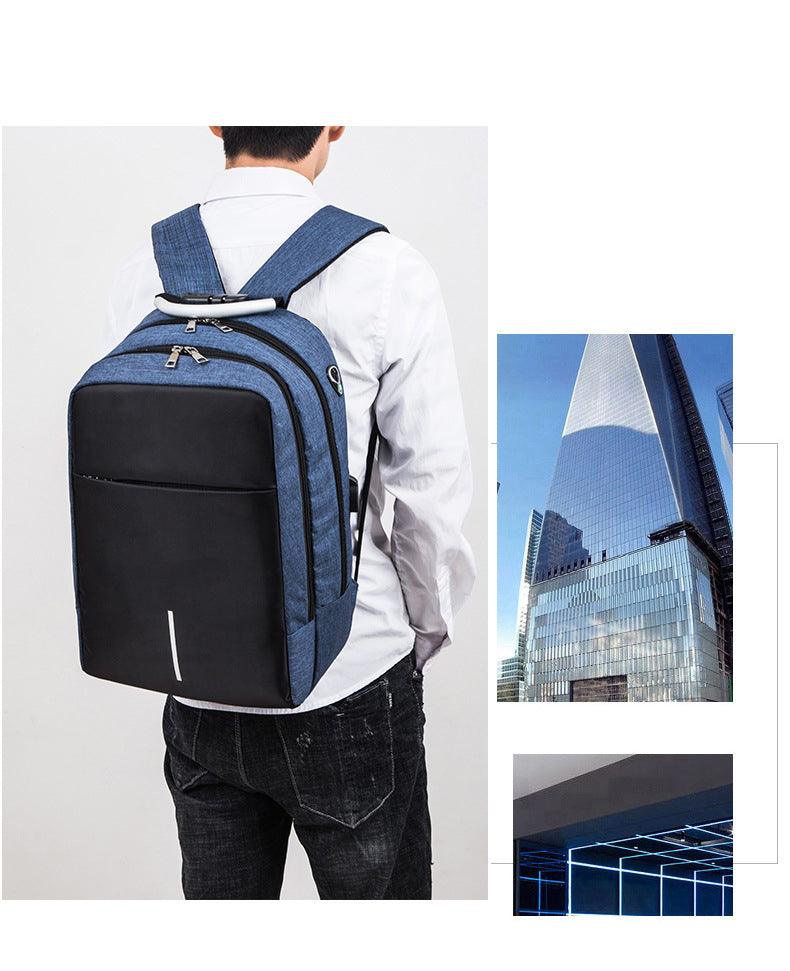 Raids Anti-Theft Backpack With Usb Charging Ports Code Lock Blue Bags - Obeezi.com