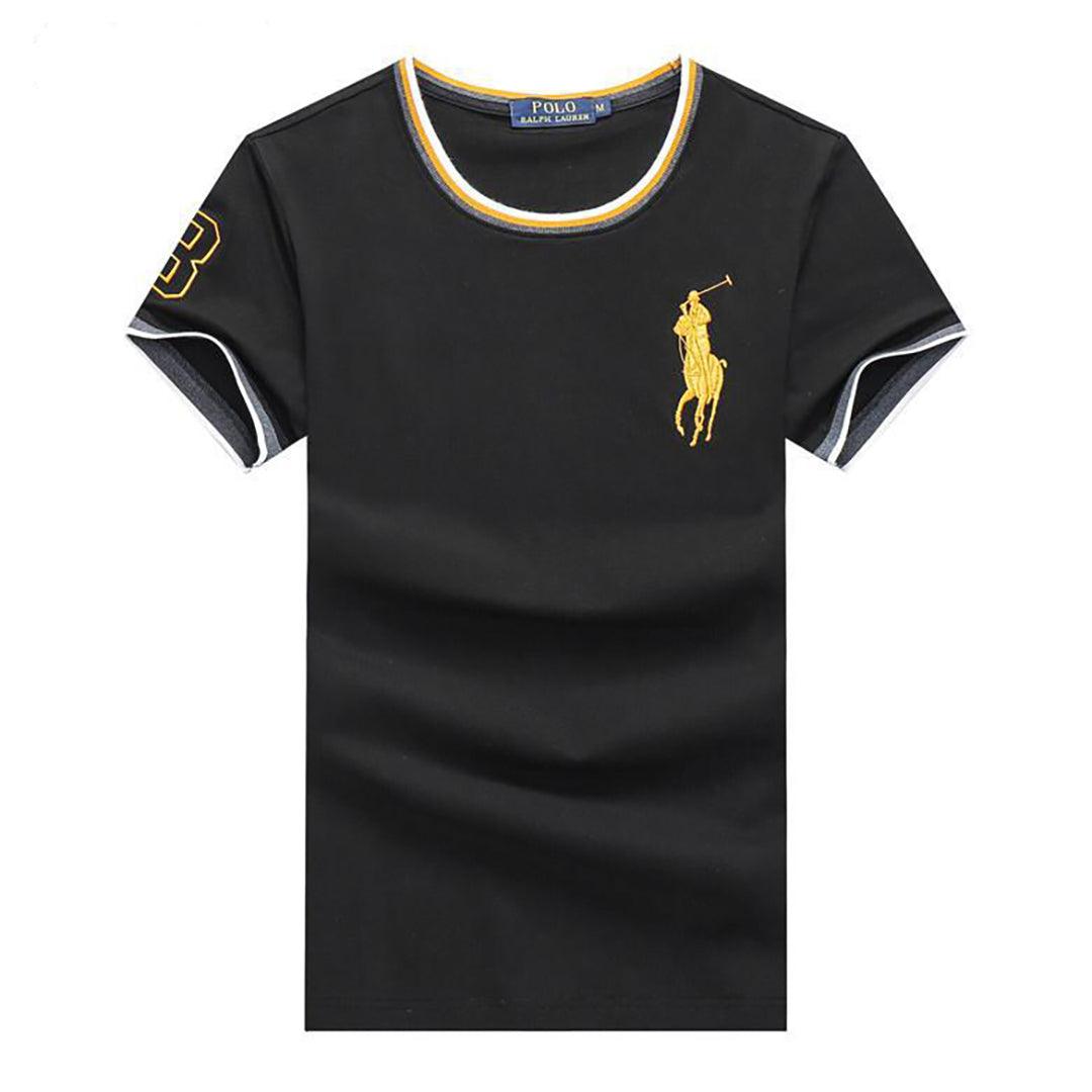 Ralp Black Custom Slim Fit Crew Neck T-Shirt - Obeezi.com