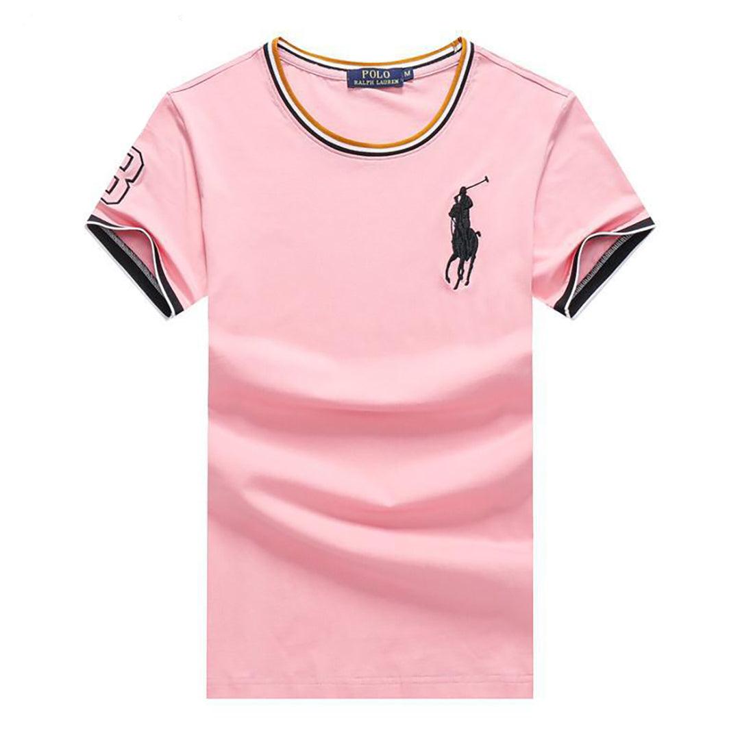 Ralp Pink Custom Slim Fit Crew Neck T-Shirt - Obeezi.com
