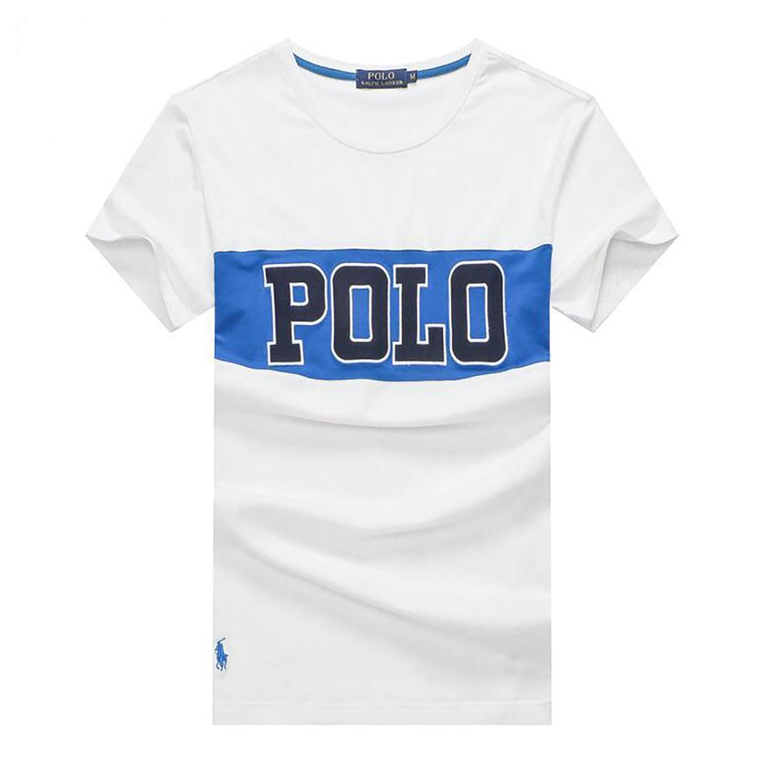 Rapo Cotton Logo Print T-Shirt with Crew Neck- White - Obeezi.com