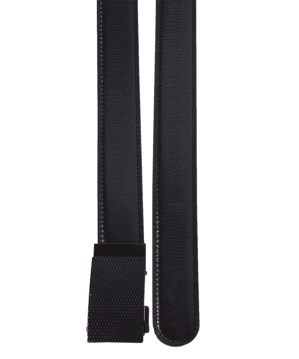 Ratchet Bulliant Black Leather Belt for Men - Obeezi.com