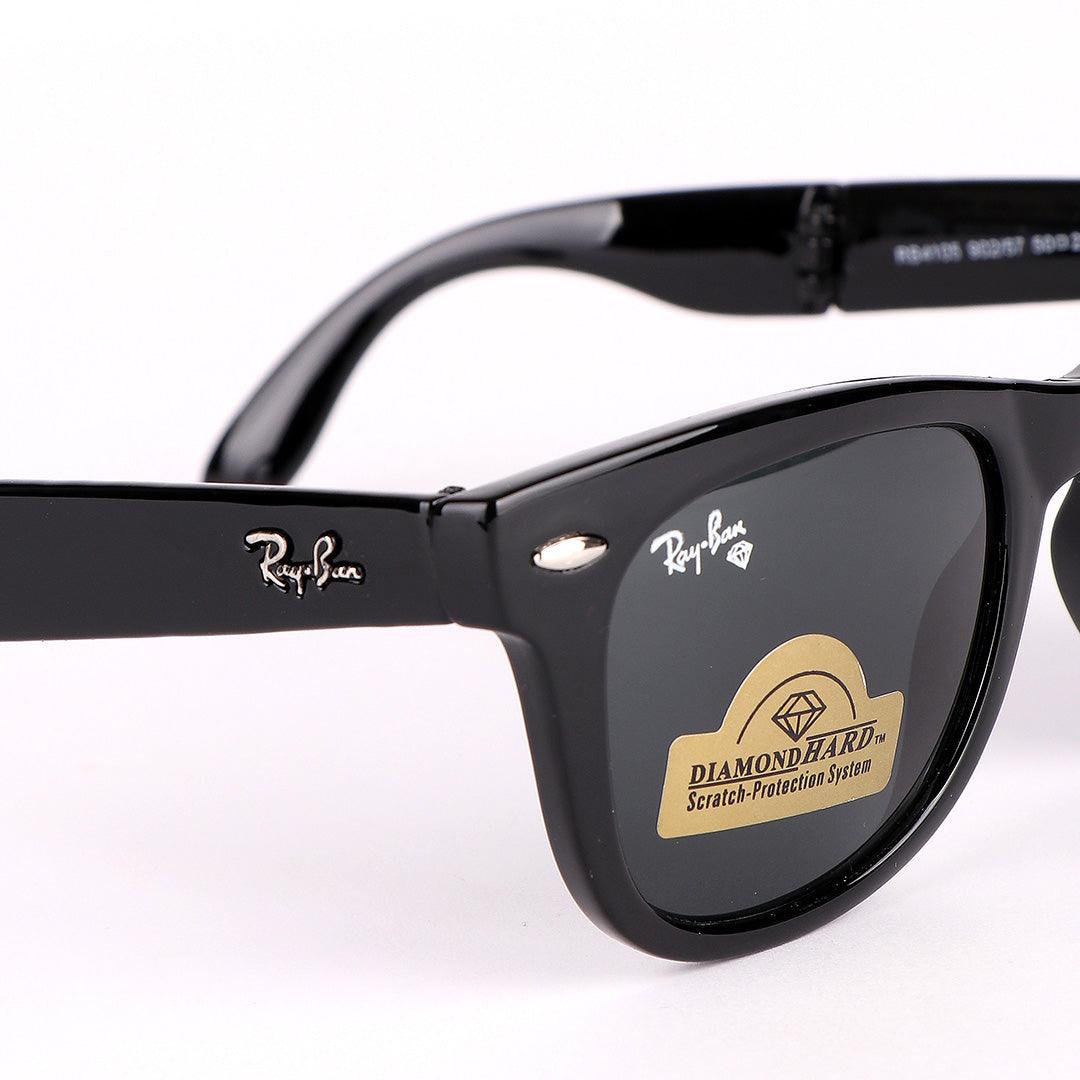 Ray-Ban 4105 Foldable Wayfarer All Black Sunglasses - Obeezi.com