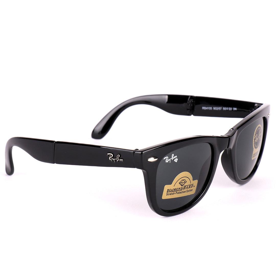 Ray-Ban 4105 Foldable Wayfarer All Black Sunglasses - Obeezi.com