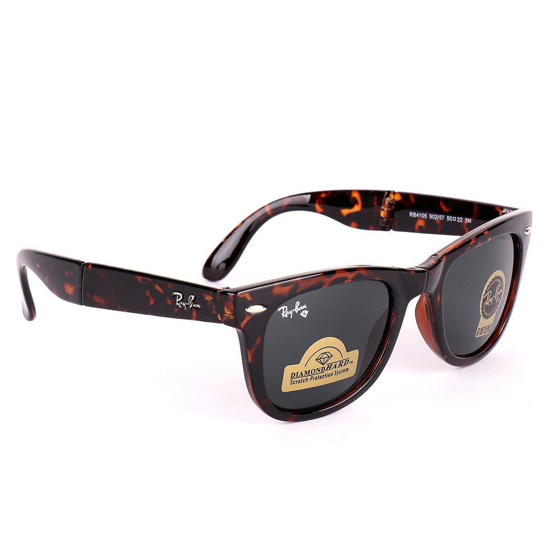 Ray-Ban 4105 Foldable Wayfarer Brown Sunglasses - Obeezi.com