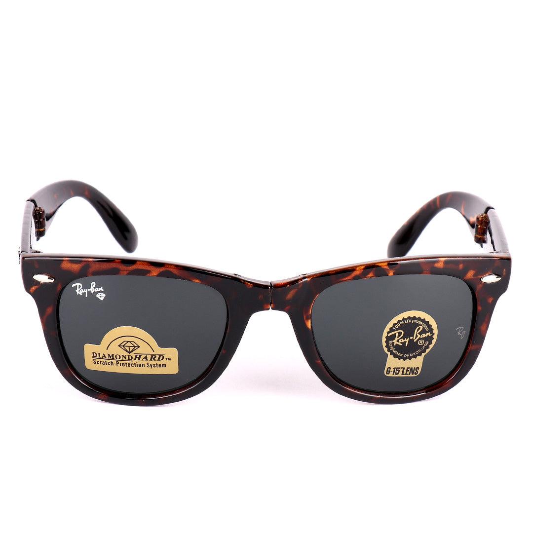 Ray-Ban 4105 Foldable Wayfarer Brown Sunglasses - Obeezi.com