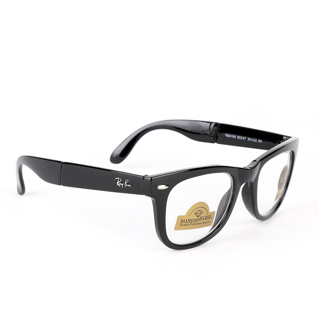 Ray-Ban Foldable Wayfarer Black And Transparent Lens Sunglasses - Obeezi.com