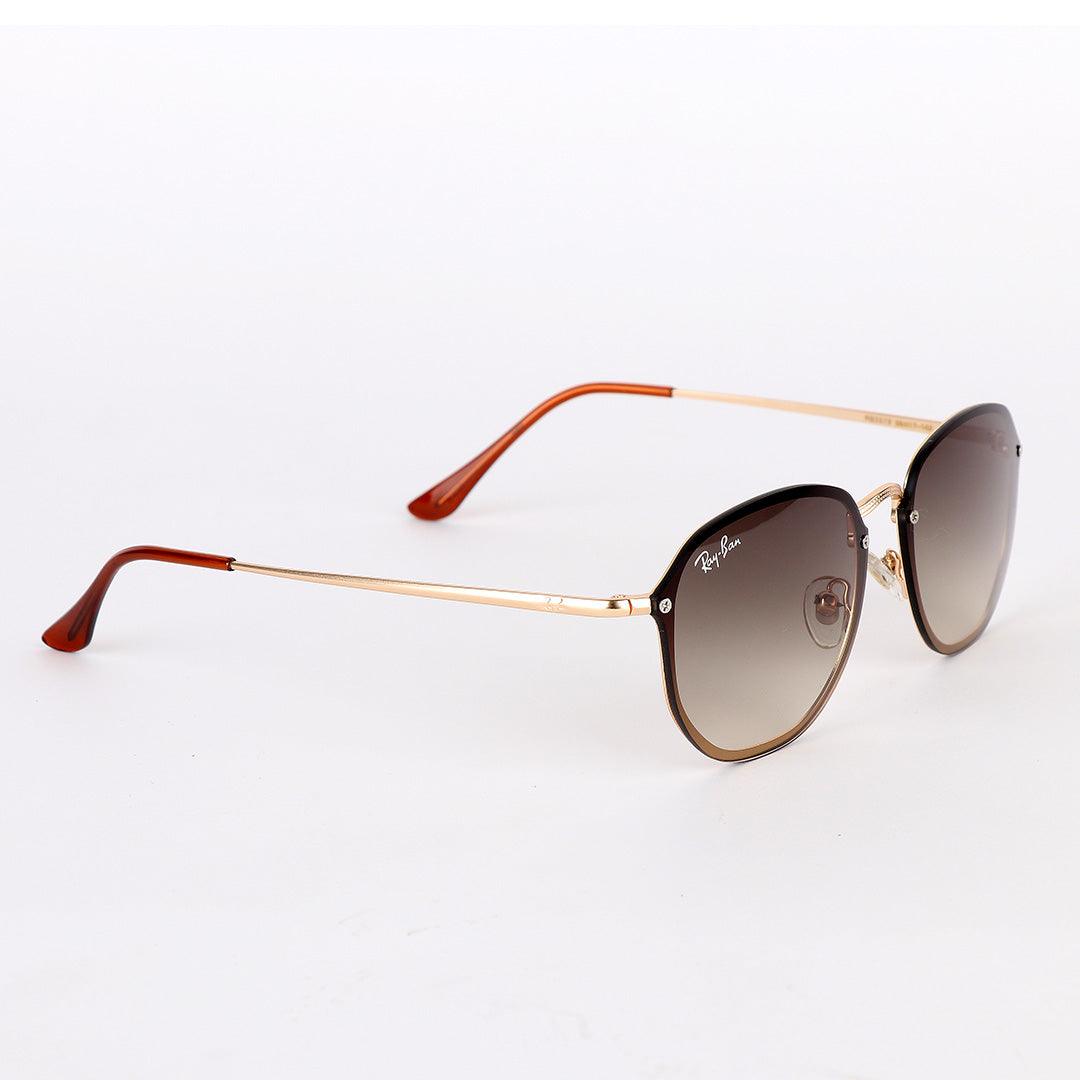 Ray-Ban Luxury Round Frame Gold Metal Hand Brown Sunglasses - Obeezi.com