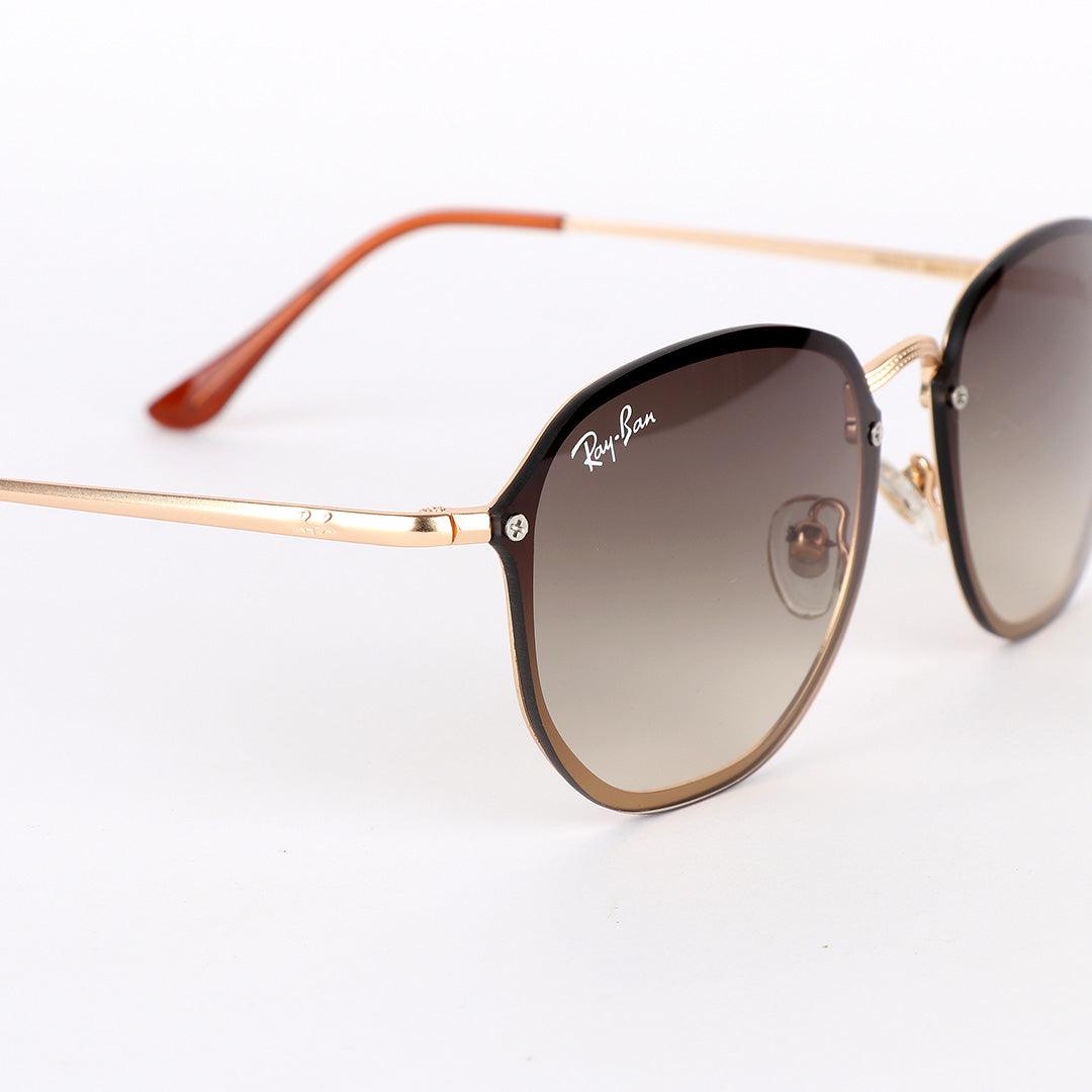 Ray-Ban Luxury Round Frame Gold Metal Hand Brown Sunglasses - Obeezi.com