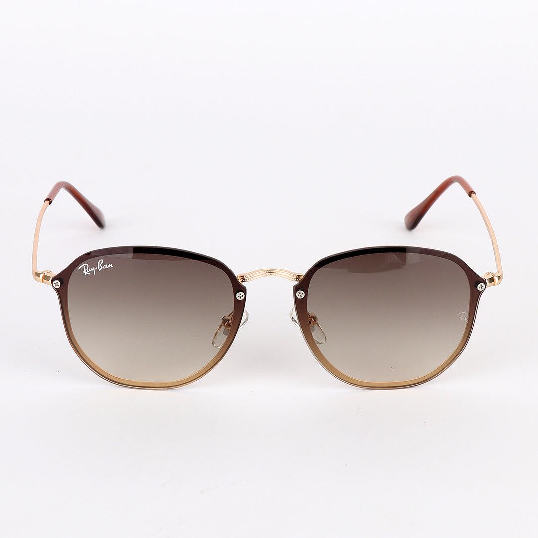 Ray-Ban Luxury Round Frame Gold Metal Hand Brown Sunglasses - Obeezi.com